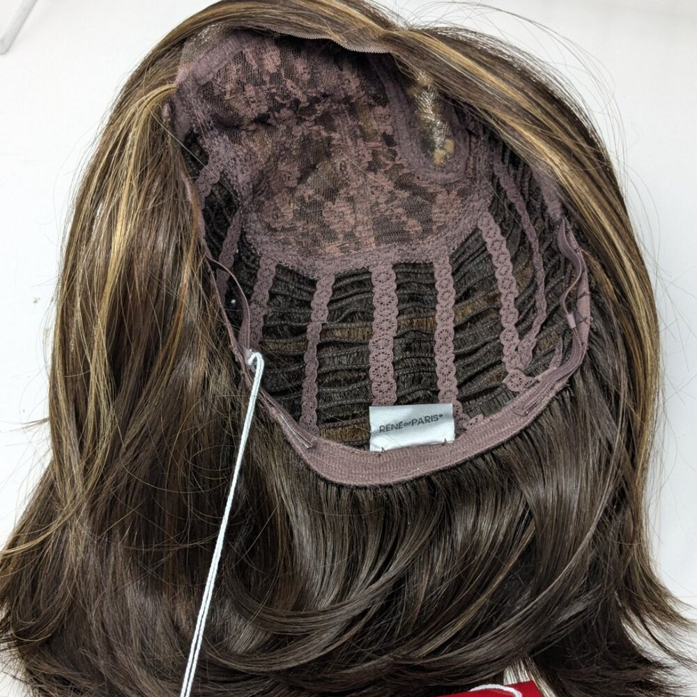Renee of Paris Brown highlighted Bob Wig NIB Medium Length Brunette Lace front - Picture 11 of 15